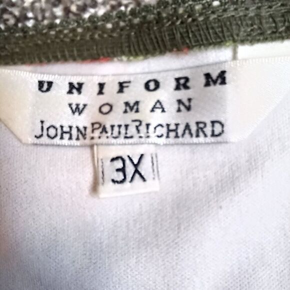 JOHN PAUL RICHARD Chiffon Blouse Summer Top Boho Print Short Sleeve Plus Size 3X - Picture 7 of 12